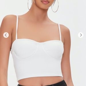 NUDE - White - Bustier Crop Top - M